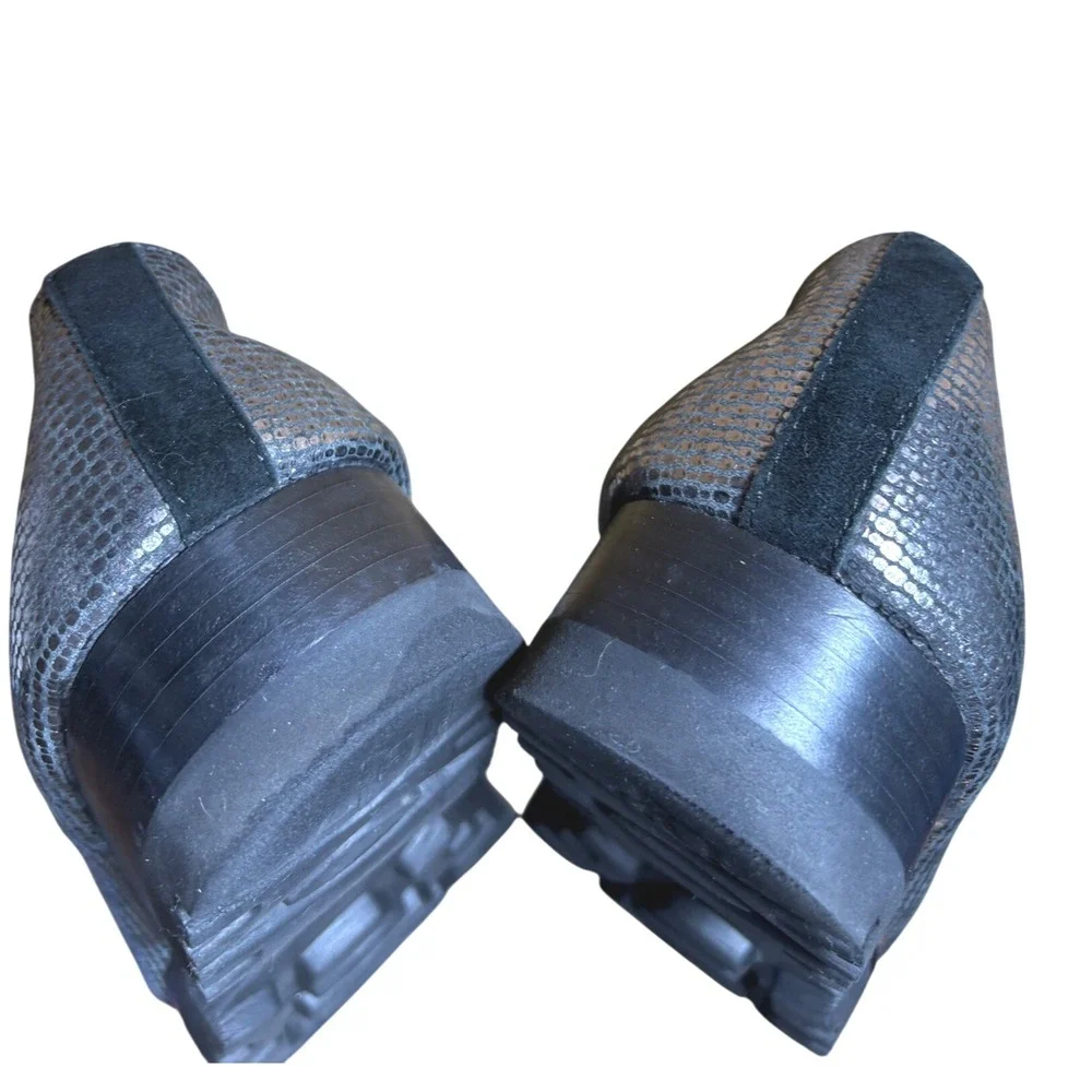 Donald Pliner Elen‎ Metallic Gunmetal Lug sole loafers 9.5